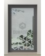 PIVOT Glass S12 – Aluminium-Drehtür mit mattierter Oberfläche und transparentem Dekor