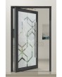 PIVOT Glass S13 - Aluminium-Drehflügeltür mattiert mit transparentem Dekor