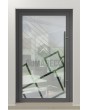 PIVOT Glass S14 - Aluminium mattierte Drehtür mit transparentem Dekor
