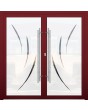 LIM GLASS double S - mattierte Aluminium-Doppeltür mit transparentem Motiv