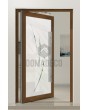 PIVOT Glass S – mattierte Aluminium-Drehtür mit transparentem Motiv