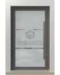PIVOT Glass S2 - Aluminium mattierte Drehtür mit zwei transparenten Streifen
