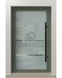 PIVOT Glass S3 - aluminium frosted pivot door with three transparent stripe