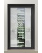 PIVOT Glass S6 - Aluminium-Drehtür, mattiert, mit transparentem Dekor