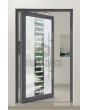 PIVOT Glass S6 - Aluminium-Drehtür, mattiert, mit transparentem Dekor