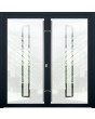 LIM GLASS double S - mattierte Aluminium-Doppeltür mit transparentem Motiv
