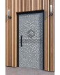 LIM Squares - Aluminium-Haustür mit quadratischer Struktur aus gefrästem Metall