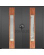 LIM v08 double - doppelte Aluminium-Drehflügeltür mit Holzdekor und Glas