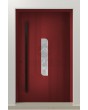 LIM V25 – Moderne Haustür mit geometrischen Fräsungen und Glas
