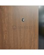 LIM V35 - Aluminium-Haustür mit Holzstruktur und Inox-Dekor