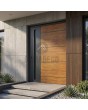 Anthracite  aluminum pivot front door with wooden decor