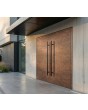 Rust-Eingangstür aus Aluminium mit einer Oberfläche aus gesintertem Quarz