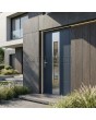 Anthrazitfarbene Aluminium-Haustür mit Glas