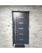 Anthrazitfarbene moderne Aluminium-Haustür