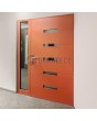 Orangefarbene moderne Aluminium-Haustür