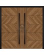 LIM WOODLINE 4 Double – Aluminium-Doppeleingangstür in Holzoptik, beschichtet mit Creek Larch High Pressure Laminate