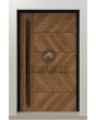 LIM WOODLINE 4 – Aluminium-Eingangstür in Holzoptik, beschichtet mit Creek Larch Hochdrucklaminat