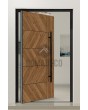 PIVOT WOODLINE 4 – Drehtür mit Abdeckung Creek Larch Hochdrucklaminat in Holzoptik