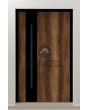 LIM WOODLINE 5 – Aluminium-Eingangstür in Holzoptik, beschichtet mit Barrique-Eiche-Hochdrucklaminat