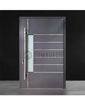 Anthrazitfarbene Aluminium-Drehflügeltür