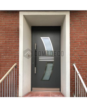 Anthrazitfarbene Hochsicherheits-Aluminium-Eingangstür
