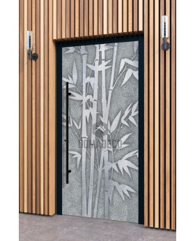 LIM Bamboo - Haustür mit Bamboo-Struktur aus gefrästem Metall