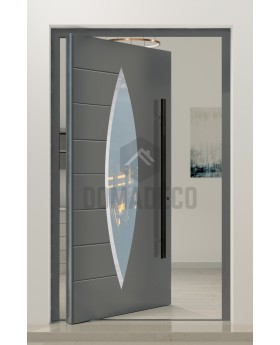 PIVOT C11 - exklusive Aluminium-Drehtür mit ovalem Glas