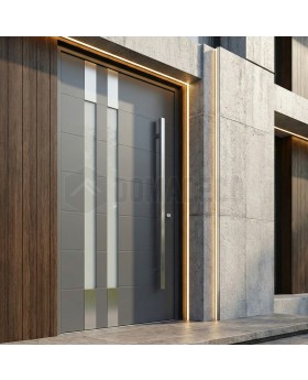 Anthrazitfarbene moderne Aluminium-Eingangstür