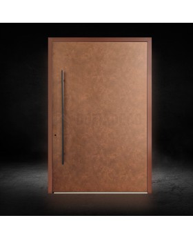 Eingangstür aus Aluminium im Corten-Look