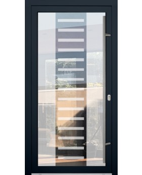LIM Glass S6 - Aluminium-Einzelsandtür mit transparentem Dekor