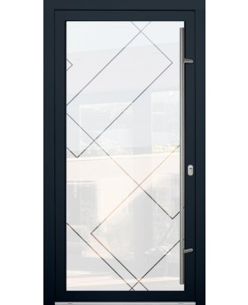 LIM Glass S15 - hochwertige mattierte Haustür mit transparentem Dekor