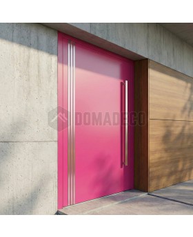 Moderne rosa Drehtür für den Außenbereich