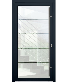 LIM Glass S4 - mattierte Vordertür mit vier transparenten Streifen
