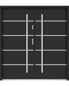 Sta Hunt Double – minimalistische doppelte Eingangstür aus Stahl für moderne Häuser