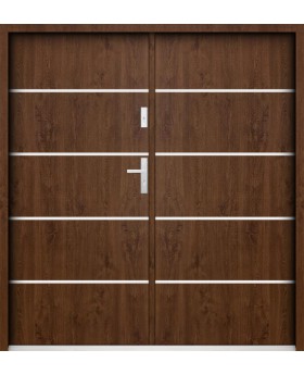 Sta Hunt Double – minimalistische doppelte Eingangstür aus Stahl für moderne Häuser