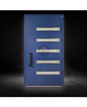  blaue Aluminium-Drehflügeltür aus Aluminium