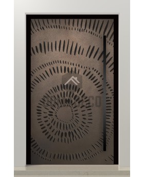PIVOT M11 - pivot door with bronze texture of milled metal