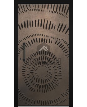 Tür mit Bronzetextur aus gefrästem Metall
