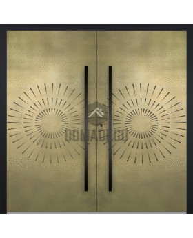LIM M12 double - Doppelflügeltür aus Aluminium mit Goldstruktur aus gefrästem Metall
