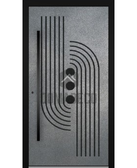 LIM M13 - Aluminiumtür mit grauer Textur aus gefrästem Metall
