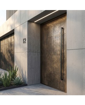 Aluminium-Flügeltür mit flüssigem Bronze-Metall