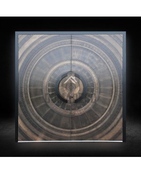 Doppelflügeltür aus Aluminium mit brauner Flüssigmetallbeschichtung