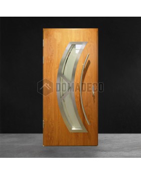 Goldene Eiche Metall Außentür