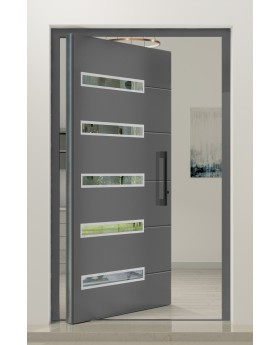 PIVOT 39 – Aluminium-Vorhängetür mit Aluminium-Drehbeschlag