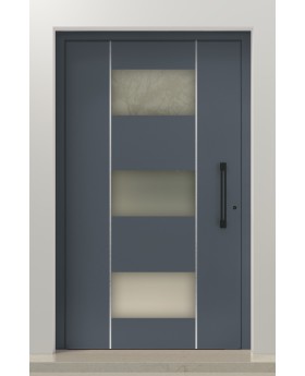 PIVOT AP13 – maßgefertigte Aluminium-Drehtür für den Eingangsbereich