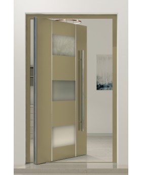 PIVOT AP13 – maßgefertigte Aluminium-Drehtür für den Eingangsbereich