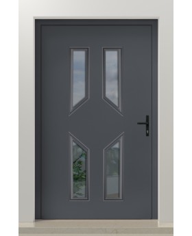 PIVOT CL11 - verglaste traditionelle Aluminium-Drehtür mit dekorativem Rahmen