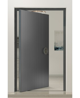 PIVOT V62 - Aluminium-Drehflügeltür mit vertikaler Fräsung