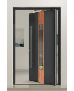PIVOT V08 - Aluminium-Haustür mit Naturstein