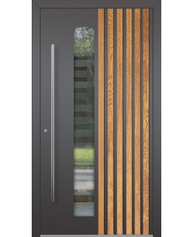 LIM RAIL4 - Aluminium-Eingangstür mit vertikalen Lamellen aus Aluminiumprofilen
